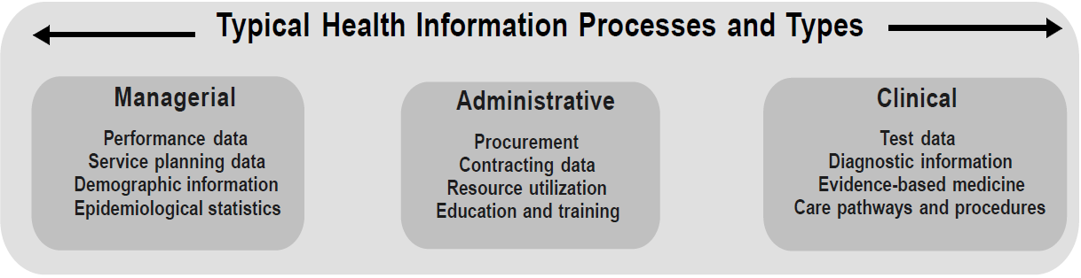 Typical health information processes and types